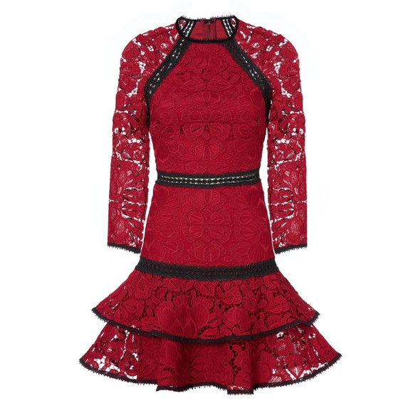 alexis red dress lace